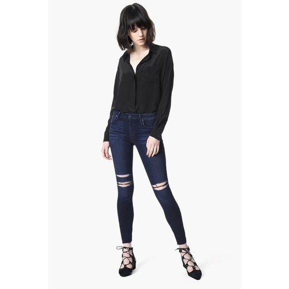 Joe's Jeans Rydell Distressed Blowout Kneed The Icon Mid Rise Skinny Ankle Jeans - Picture 4 of 12